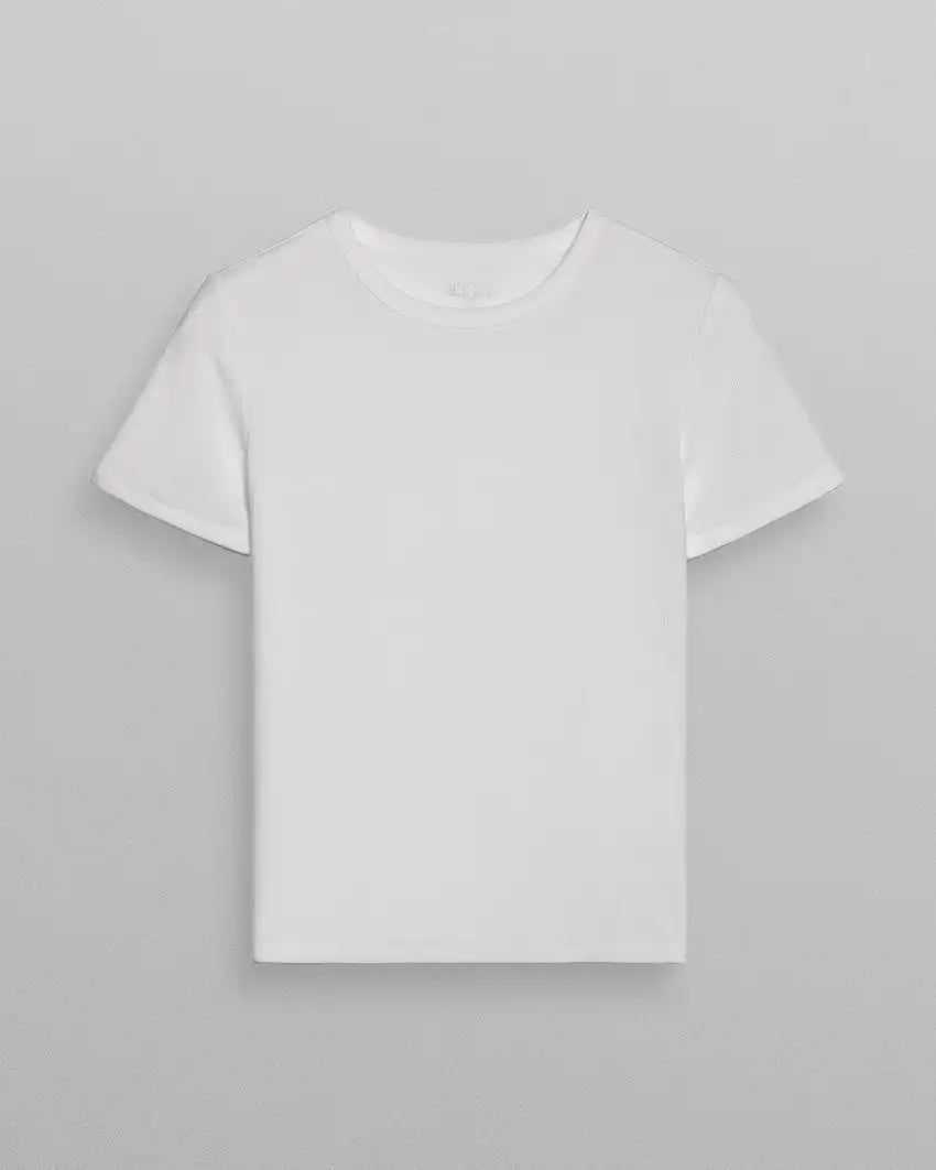 Modal Micro Rib Fitted Short Sleeve
