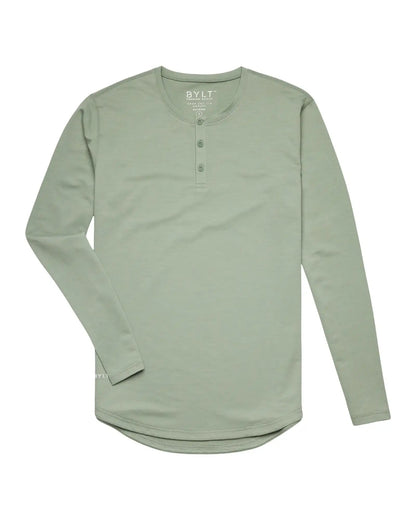 Henley Drop-Cut Long Sleeve: LUX