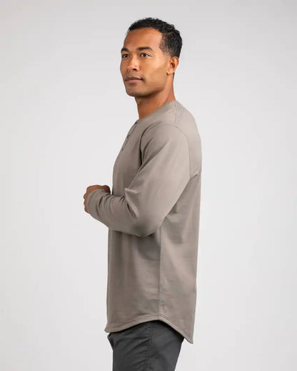 Henley Drop-Cut Long Sleeve: LUX