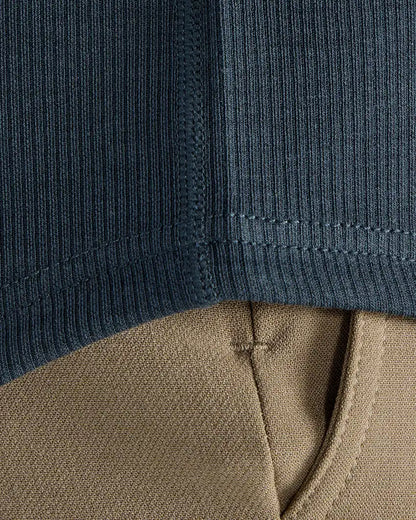 Micro Rib Short Sleeve Drop-Cut