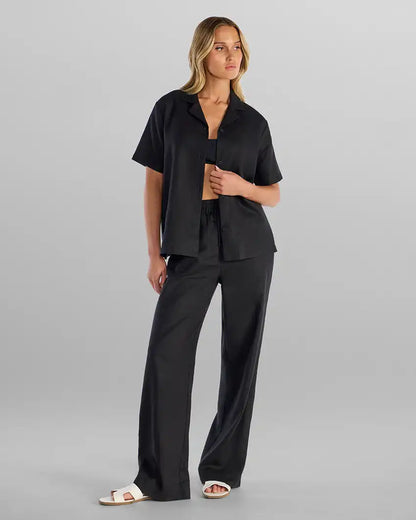 Women's Back to Basics Linen Camp Collar