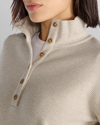 Waffle Knit Collared Pullover