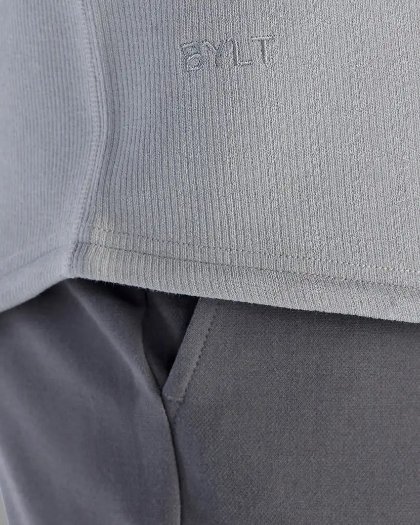 Micro Rib Short Sleeve Drop-Cut