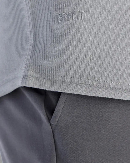 Micro Rib Short Sleeve Drop-Cut