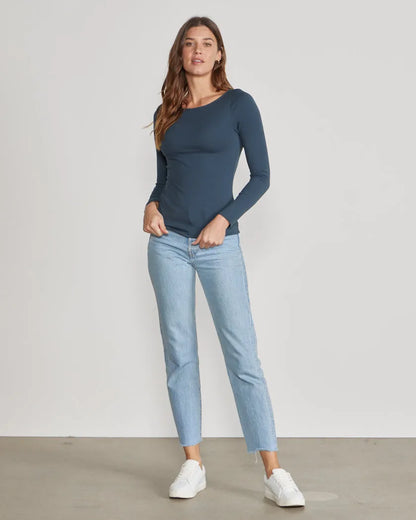 Drift Fitted Boat Neck Long Sleeve