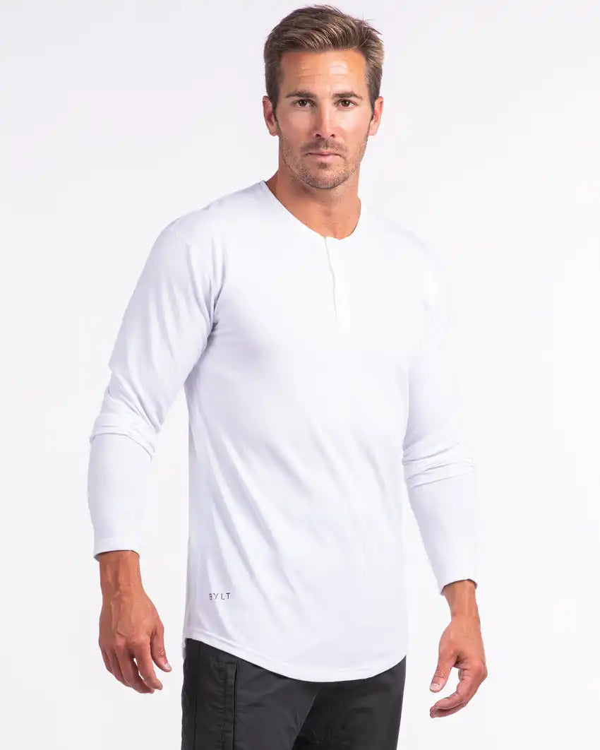 Henley Drop-Cut Long Sleeve: BYLT Signature