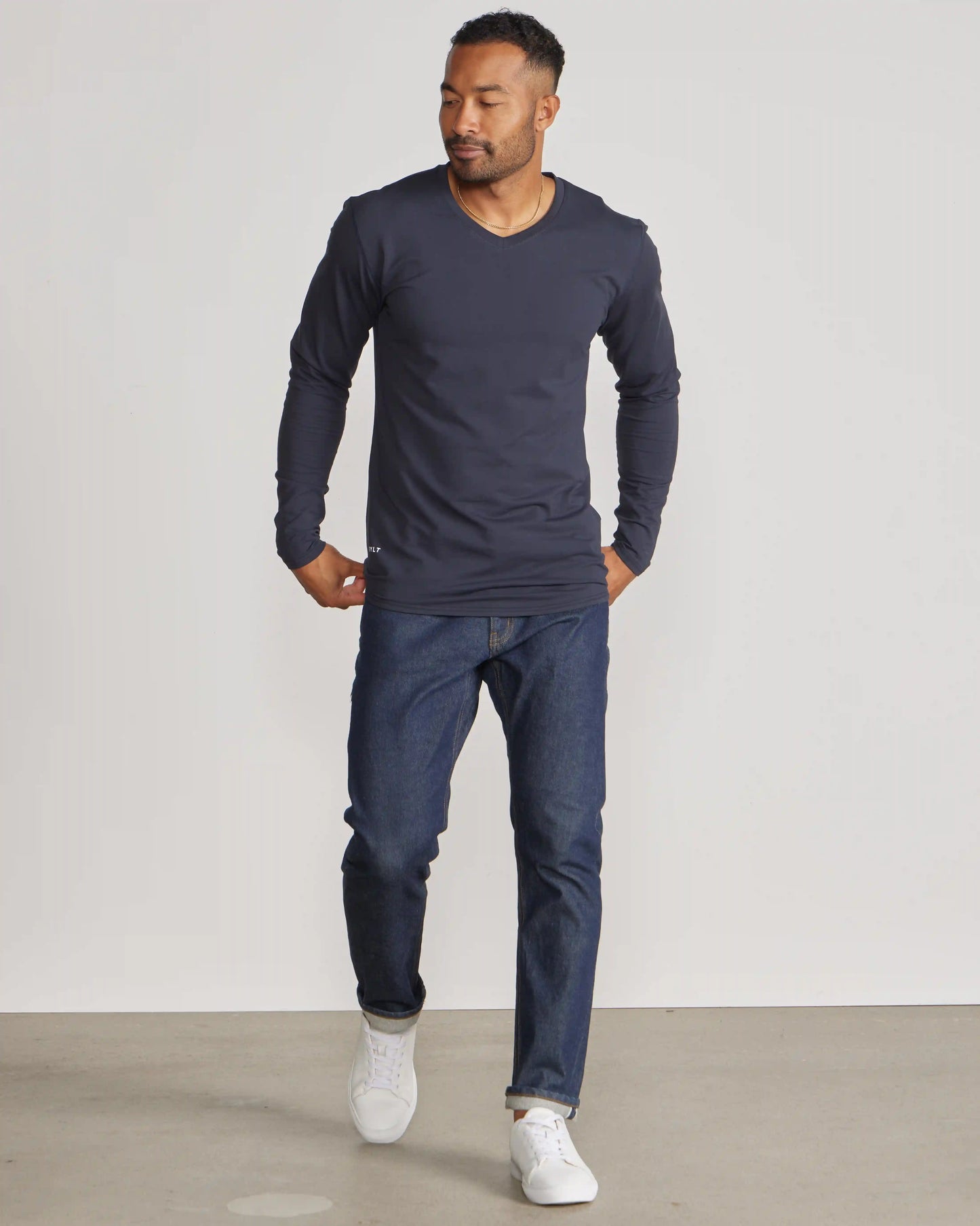 V-Neck Long Sleeve Drop-Cut: LUX