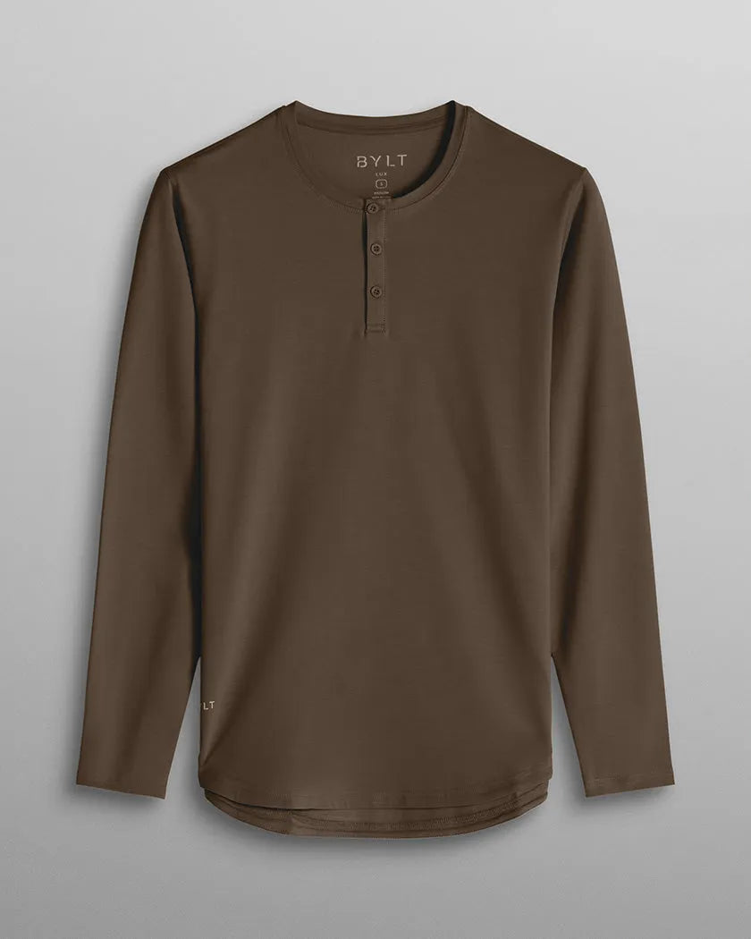 Henley Drop-Cut Long Sleeve: LUX