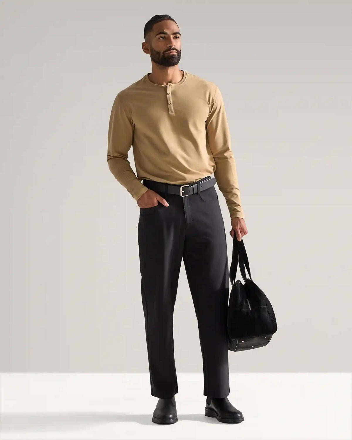 Henley Drop-Cut Long Sleeve: LUX