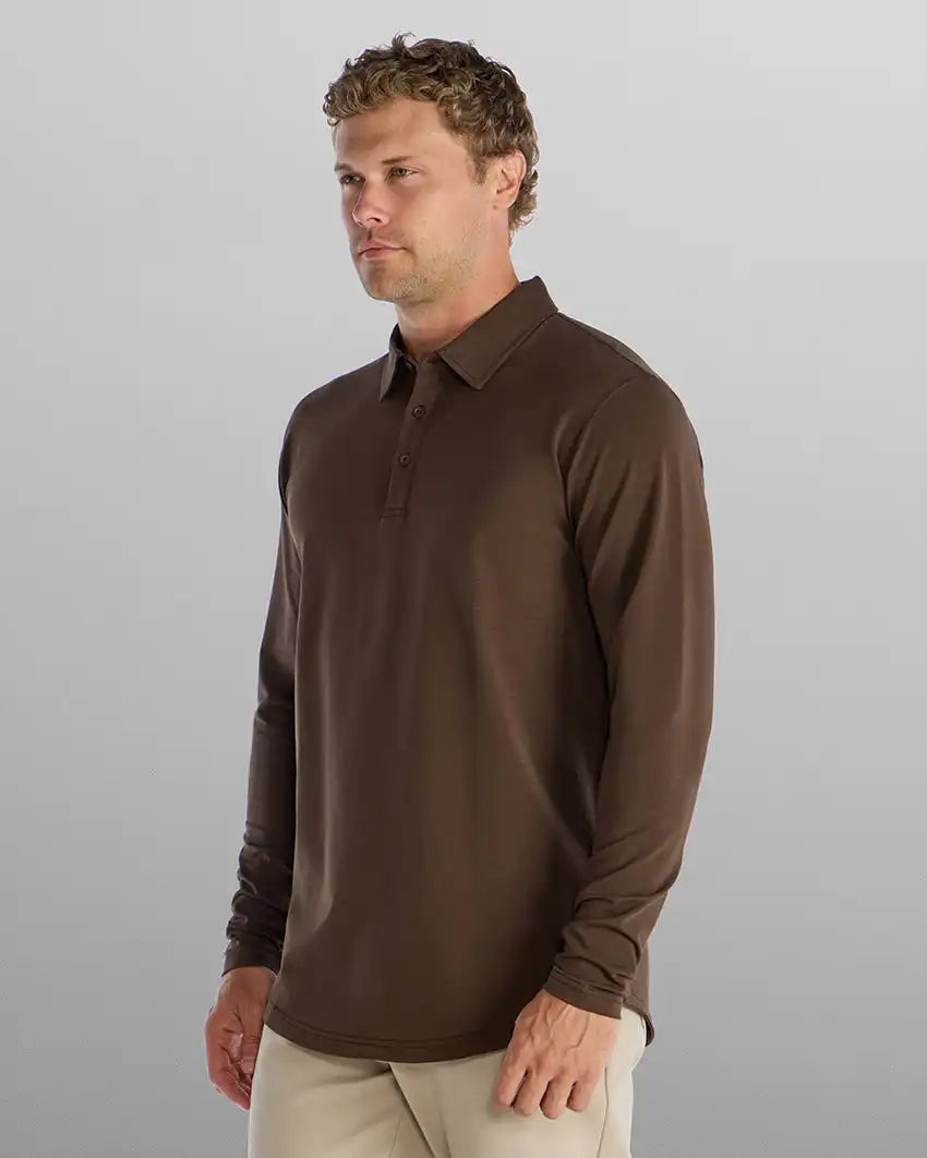 Drop-Cut Long Sleeve: LUX Polo