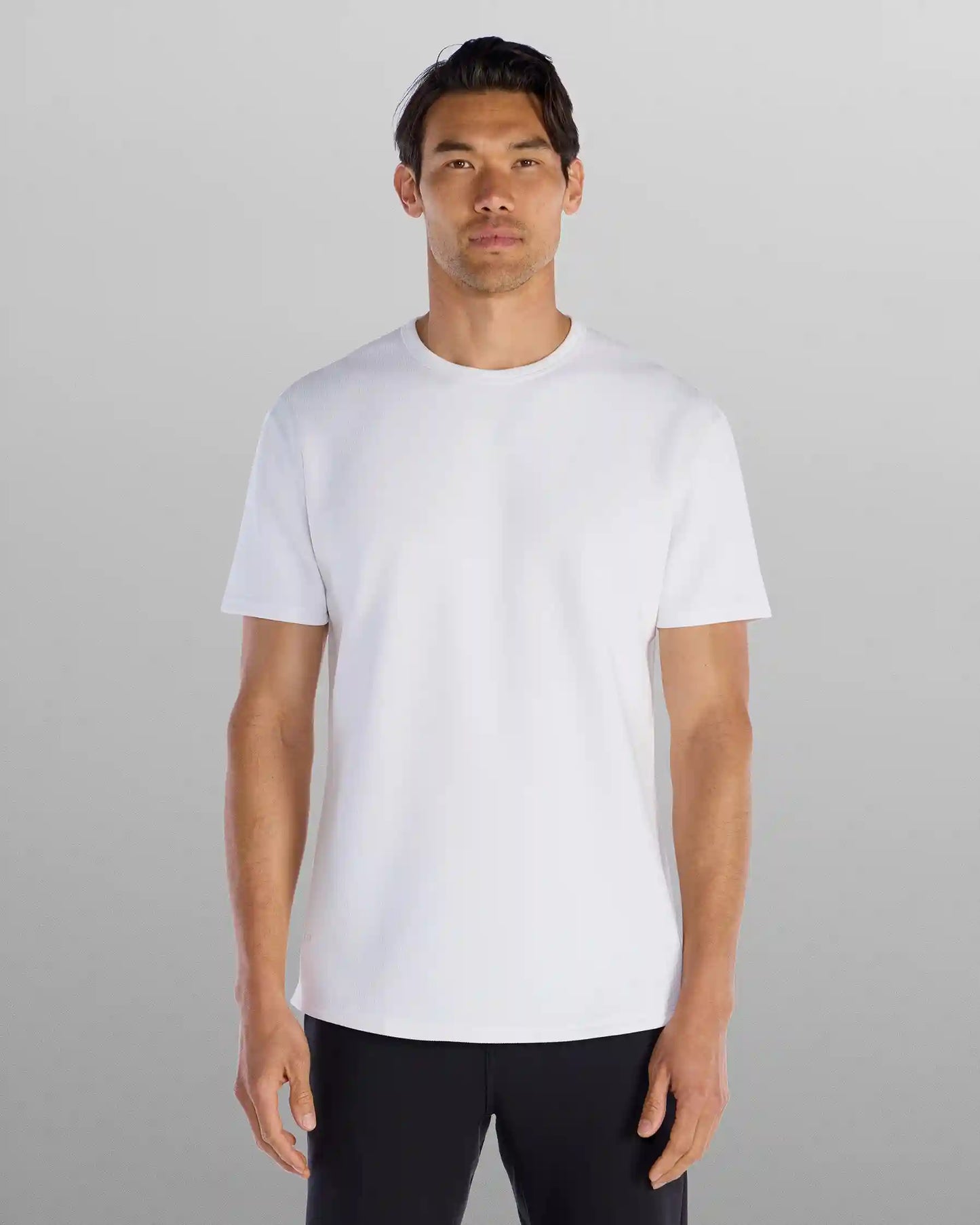 Micro Rib Short Sleeve Drop-Cut