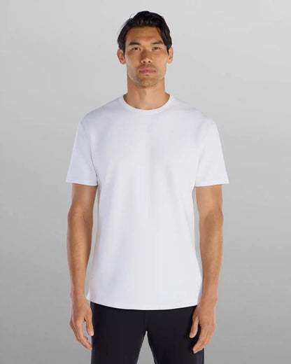 Micro Rib Short Sleeve Drop-Cut