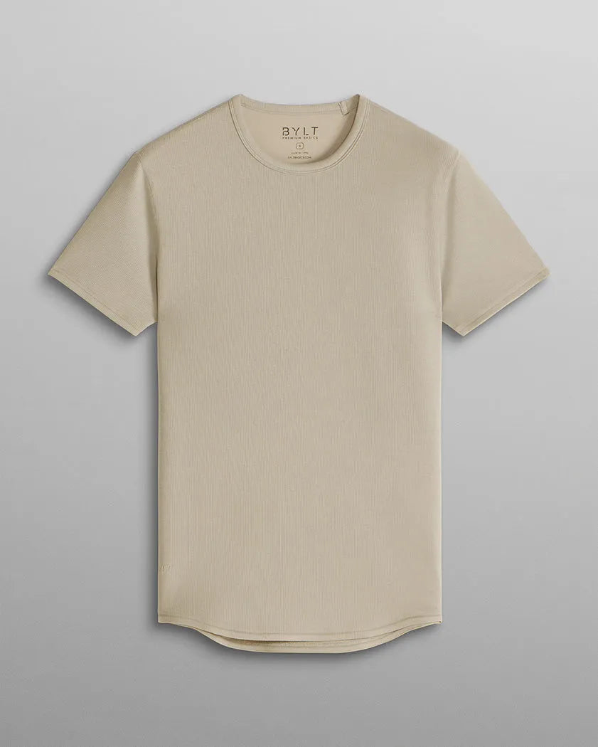 Micro Rib Short Sleeve Drop-Cut