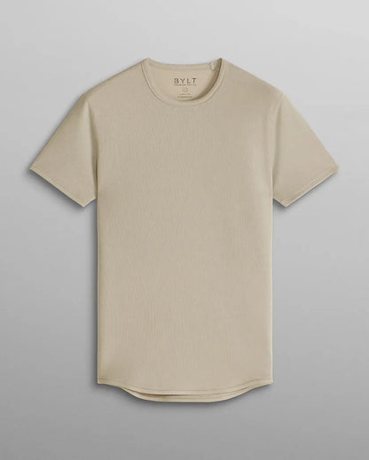 Micro Rib Short Sleeve Drop-Cut
