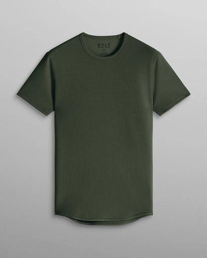 Micro Rib Short Sleeve Drop-Cut