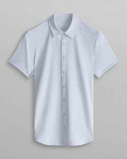 Ribbed+ Short Sleeve Button Down