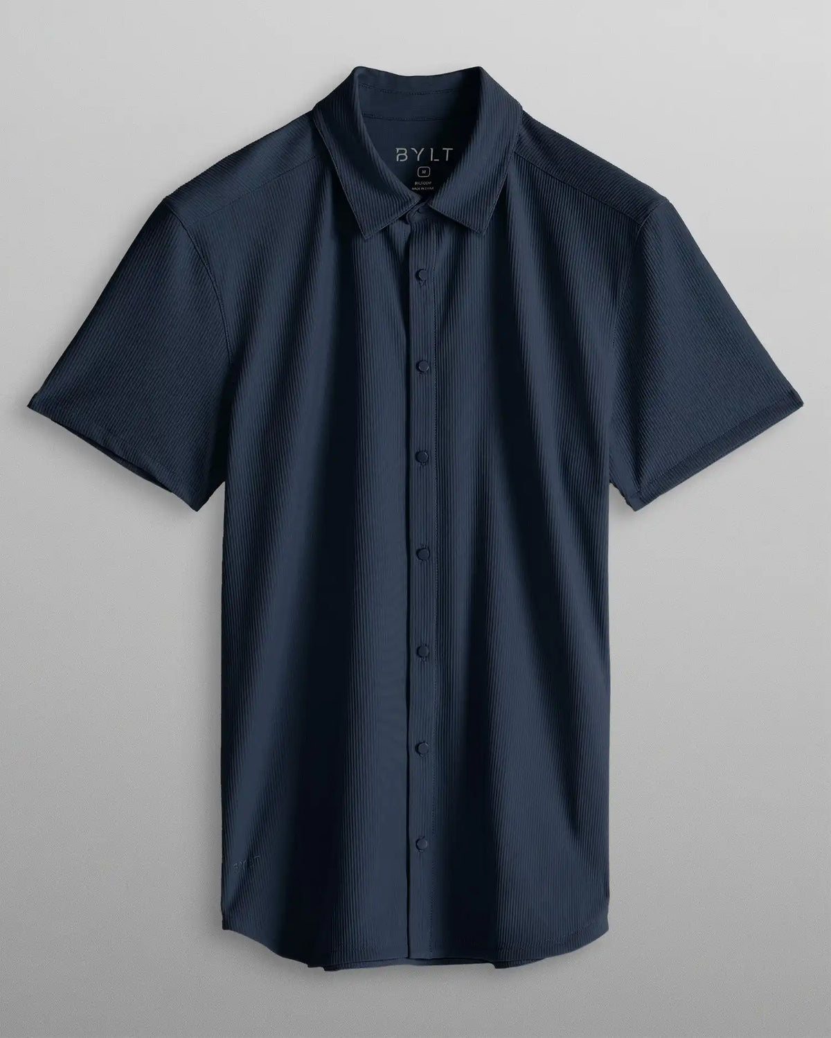 Ribbed+ Short Sleeve Button Down