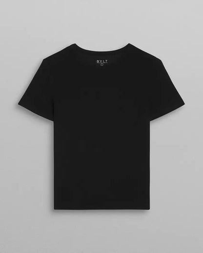 Modal Micro Rib Fitted Short Sleeve
