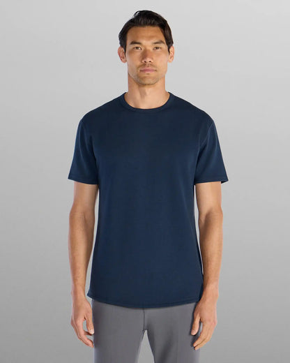 Micro Rib Short Sleeve Drop-Cut