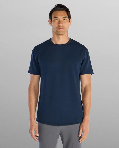 Micro Rib Short Sleeve Drop-Cut