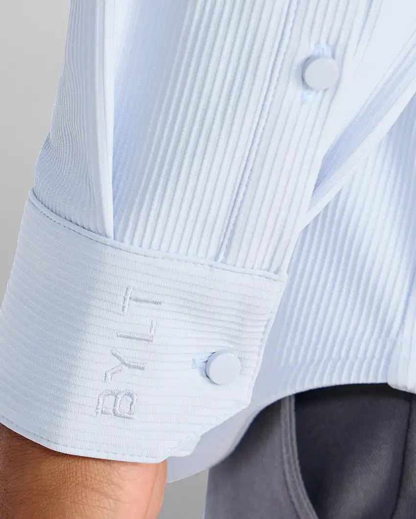 Ribbed+ Long Sleeve Button Down