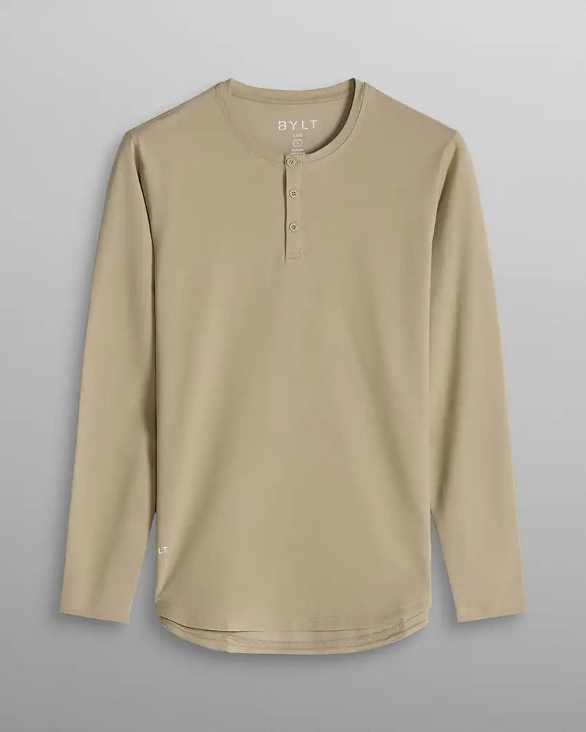 Henley Drop-Cut Long Sleeve: LUX