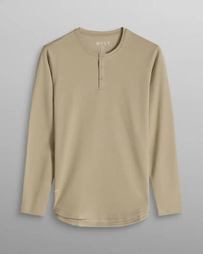 Henley Drop-Cut Long Sleeve: LUX