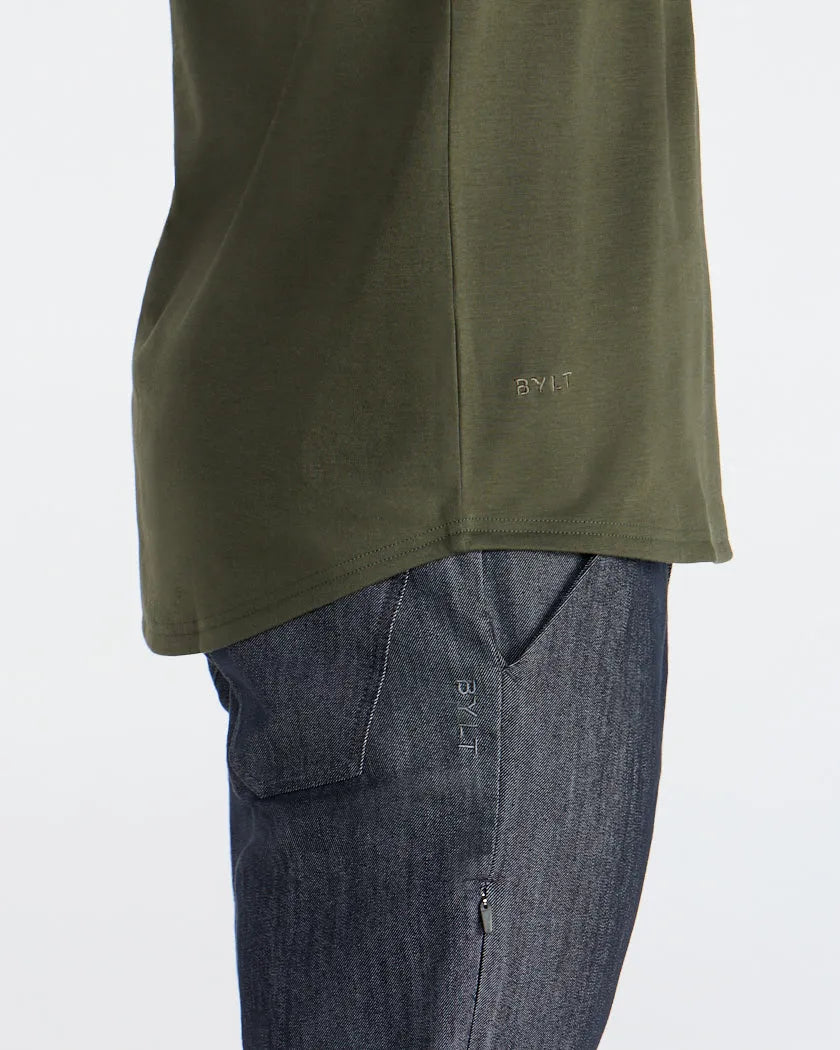 Cotton Long Sleeve Drop-Cut