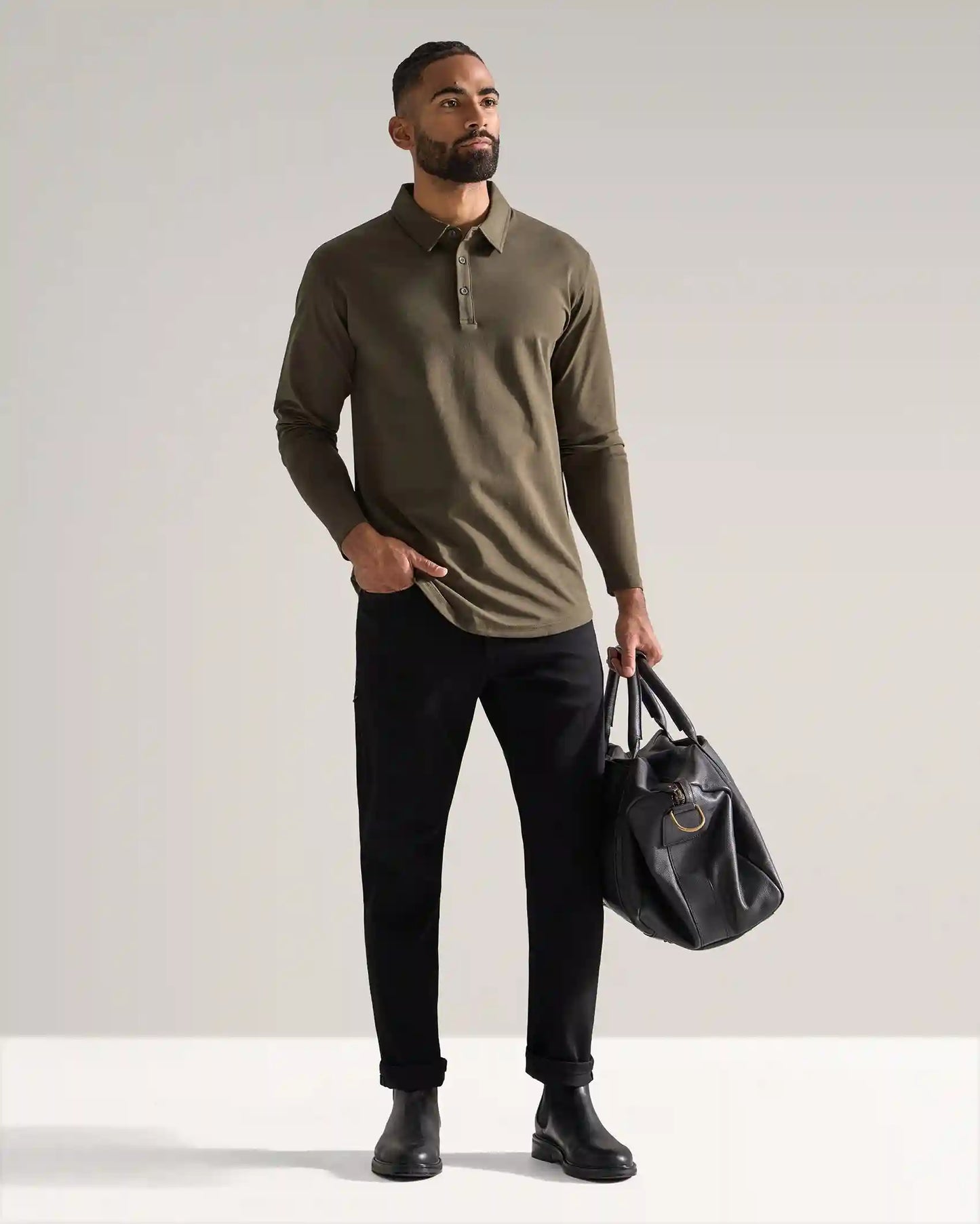 Drop-Cut Long Sleeve: LUX Polo