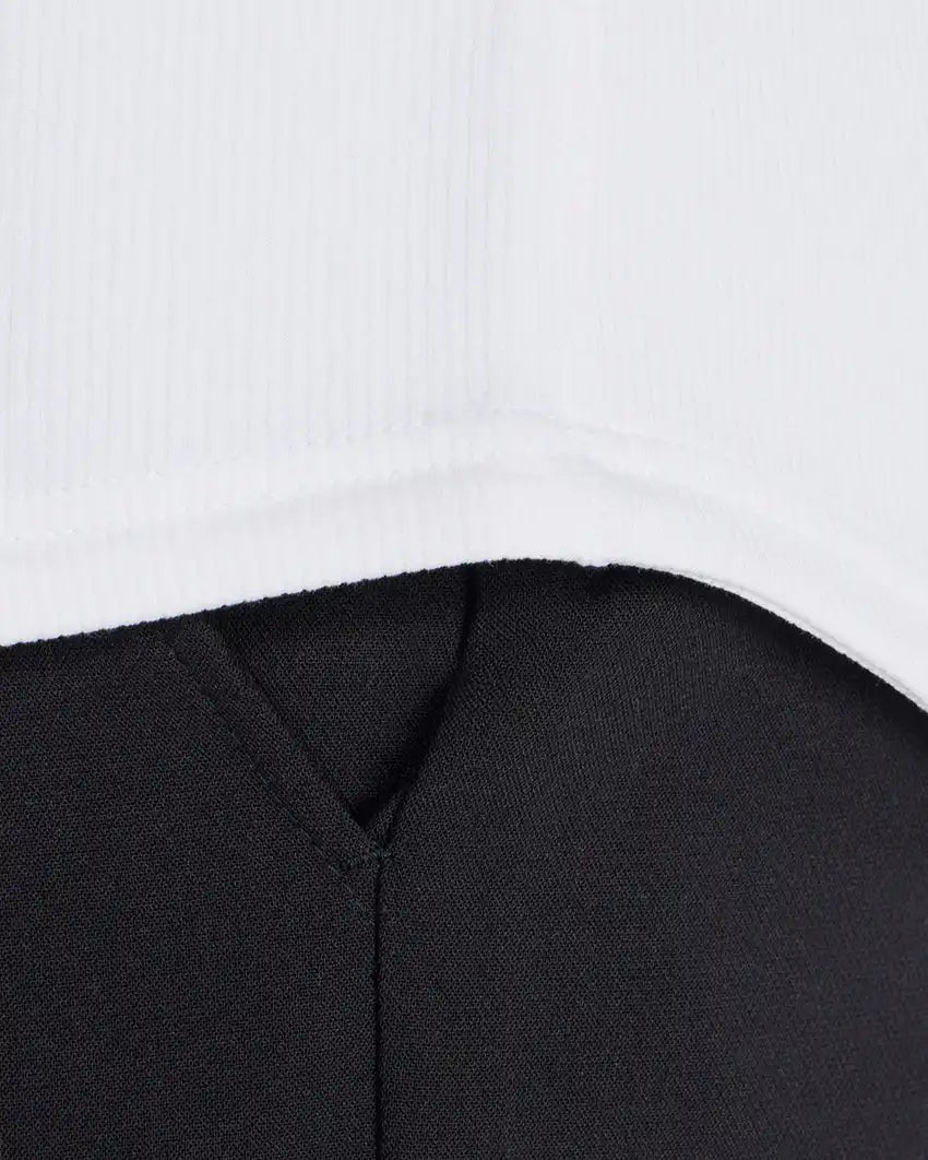 Micro Rib Short Sleeve Drop-Cut