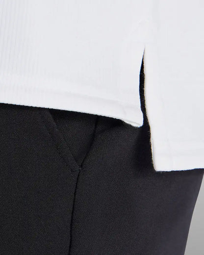 Micro Rib Short Sleeve Split-Hem