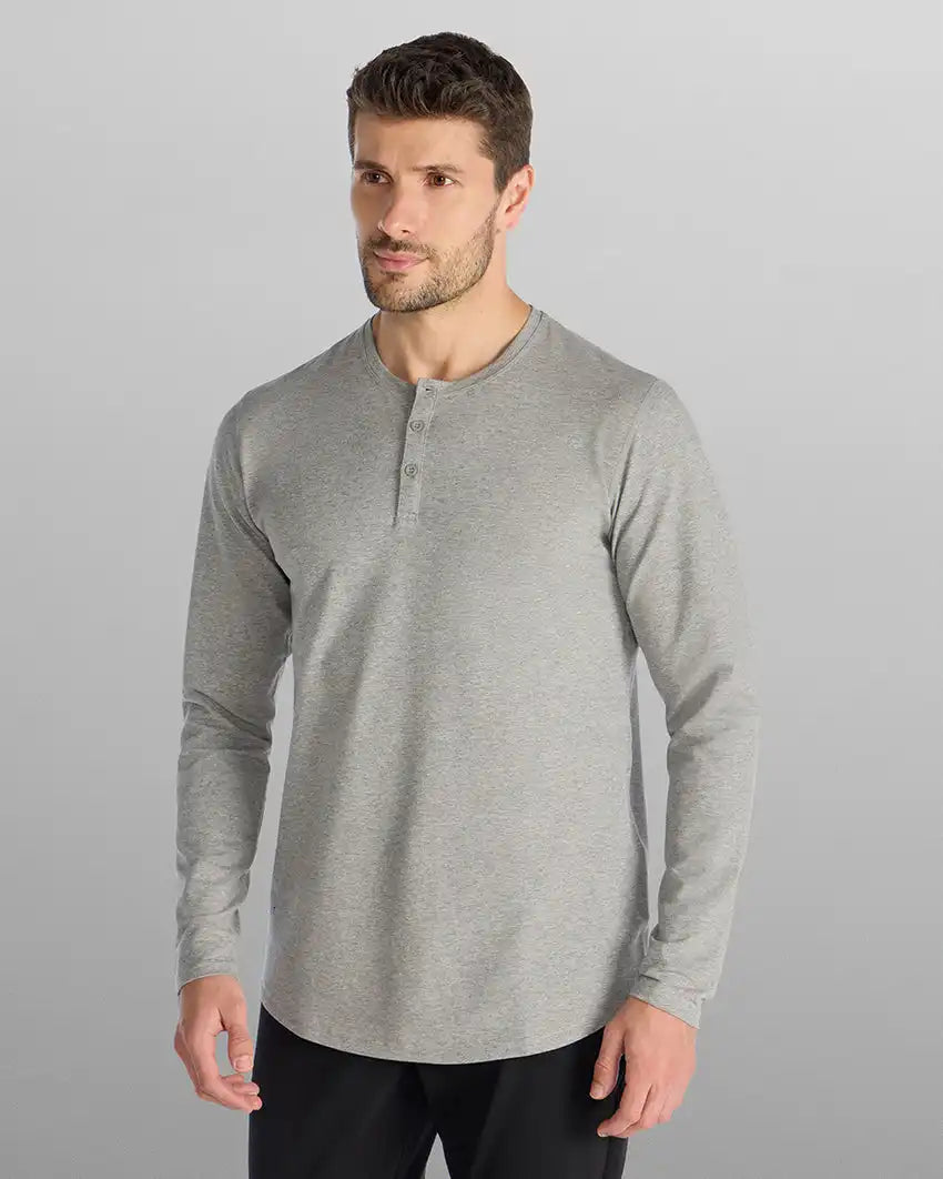 Henley Drop-Cut Long Sleeve: LUX