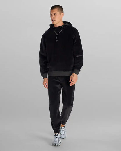 Corduroy Relaxed Mockneck Hoodie