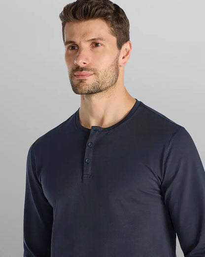 Henley Drop-Cut Long Sleeve: LUX