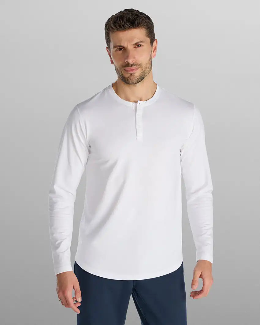 Henley Drop-Cut Long Sleeve: BYLT Signature