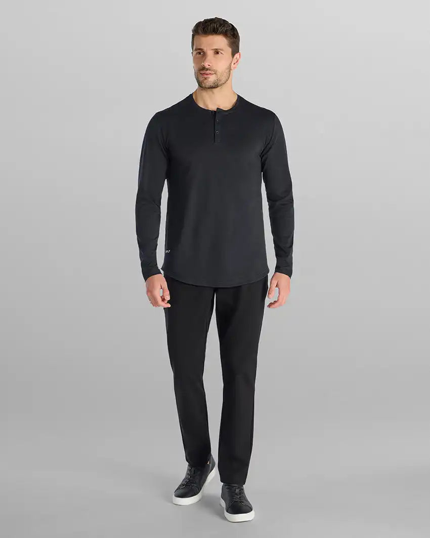 Henley Drop-Cut Long Sleeve: LUX