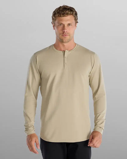 Henley Drop-Cut Long Sleeve: LUX