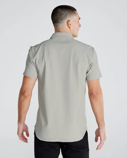 Ribbed+ Short Sleeve Button Down