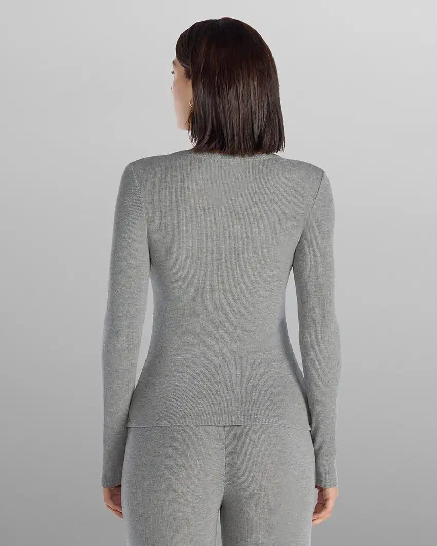 Modal Micro Rib Fitted Long Sleeve