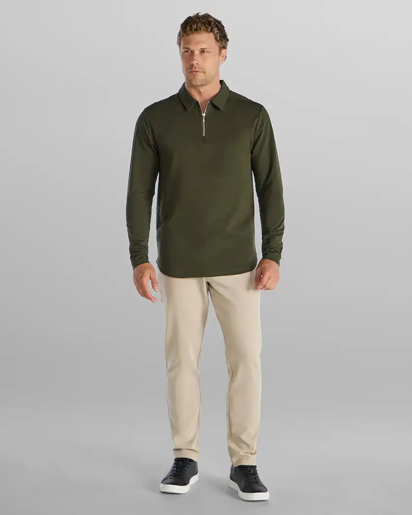LUX Long Sleeve Zip Polo