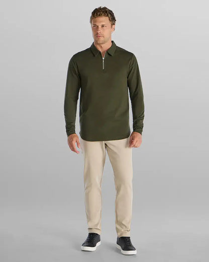 LUX Long Sleeve Zip Polo