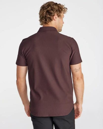 Ribbed+ Short Sleeve Button Down