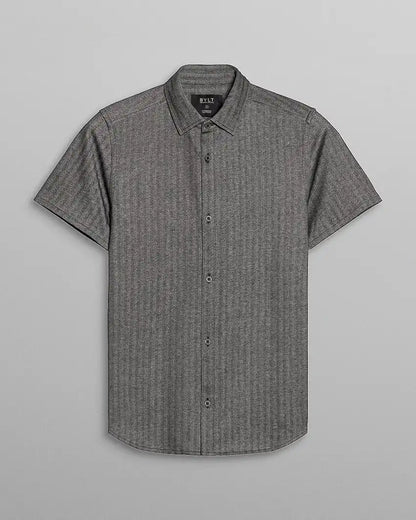 Herringbone Short Sleeve Button Down