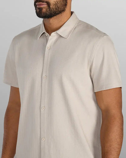 Herringbone Short Sleeve Button Down