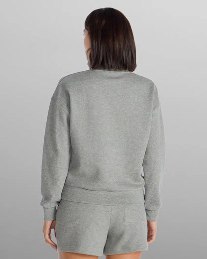 Waffle Knit Collared Pullover