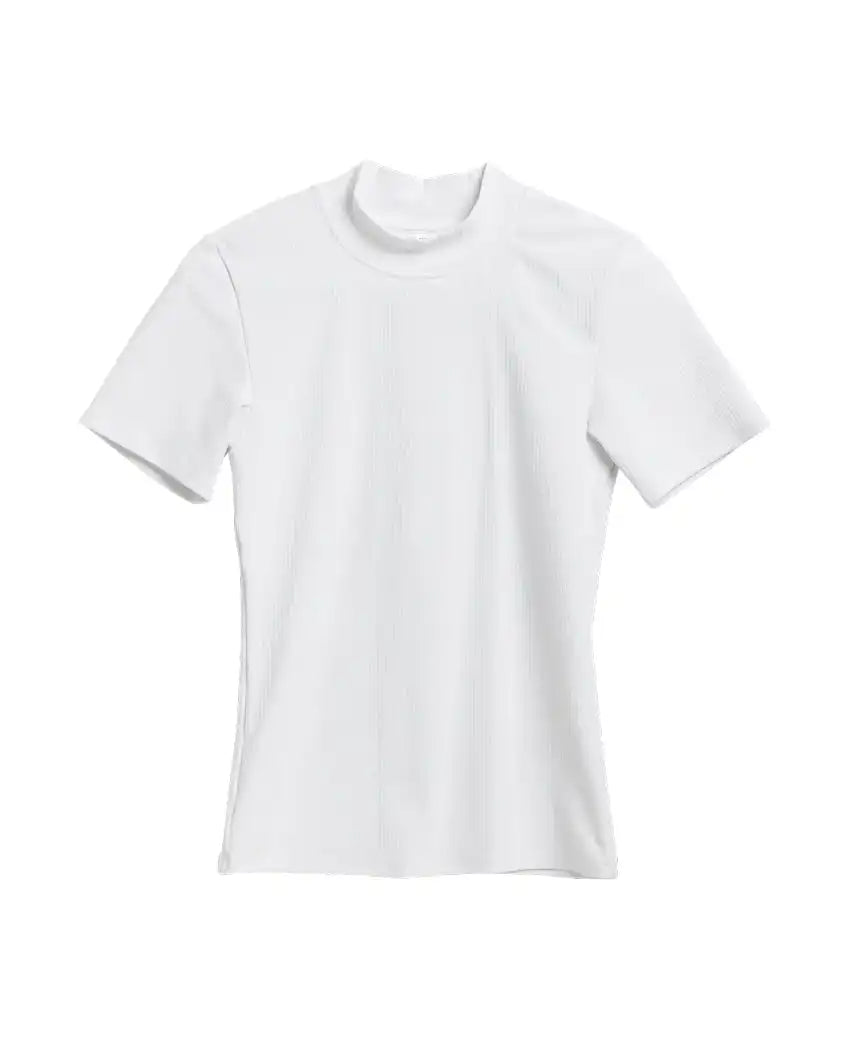 Rib Mockneck Short Sleeve