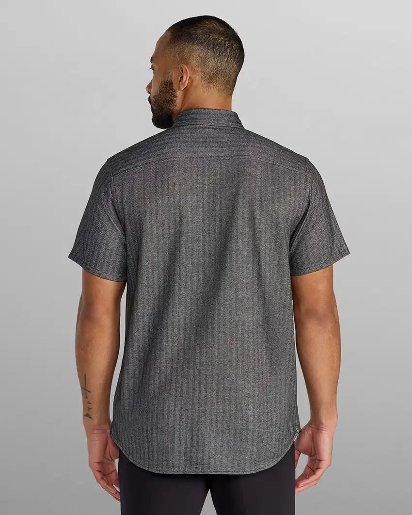 Herringbone Short Sleeve Button Down