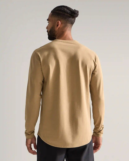 Henley Drop-Cut Long Sleeve: LUX