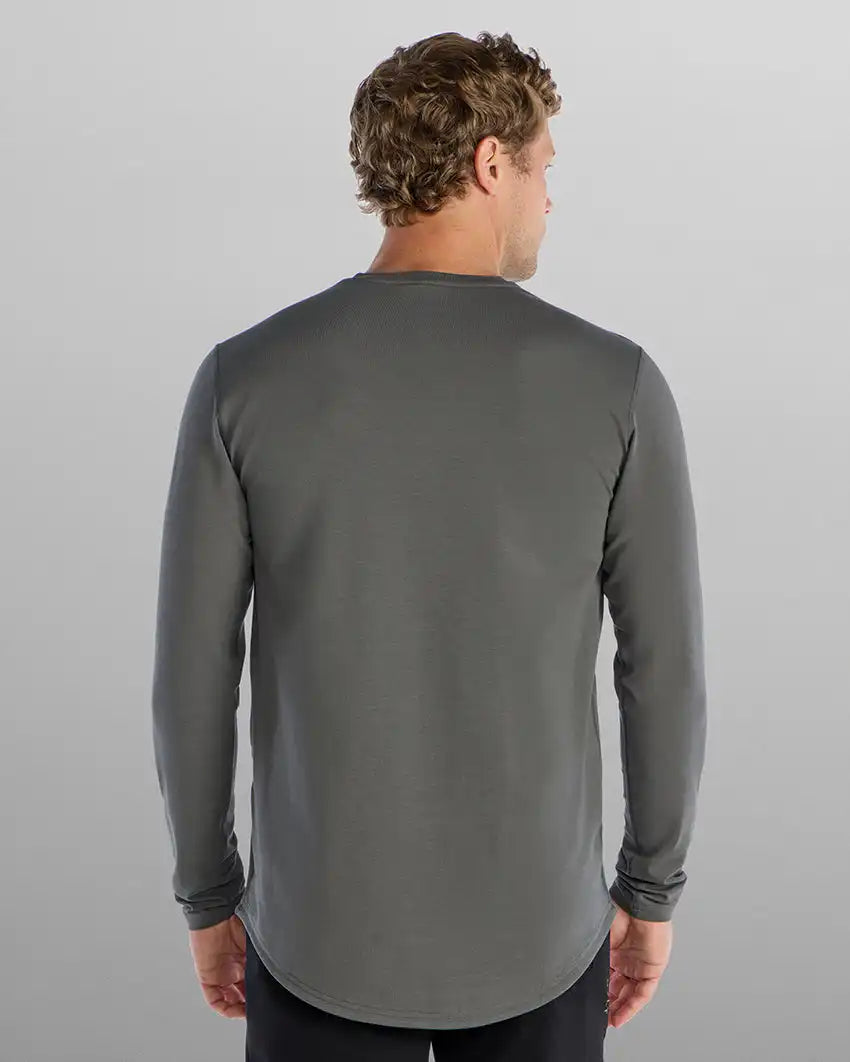 Henley Drop-Cut Long Sleeve: LUX