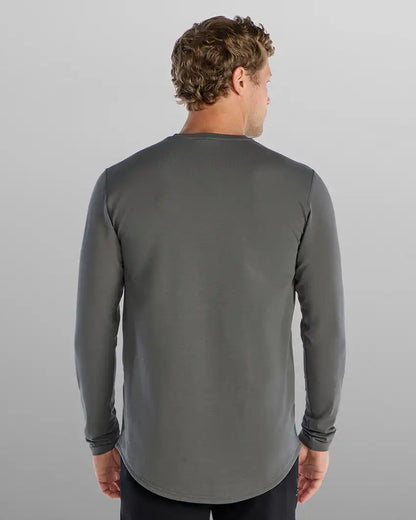 Henley Drop-Cut Long Sleeve: LUX